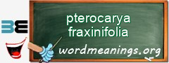 WordMeaning blackboard for pterocarya fraxinifolia